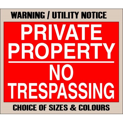 PRIVATE PROPERTY NO TRESPASSING Metal NOTICE keep out land warning farm sign   222899241499